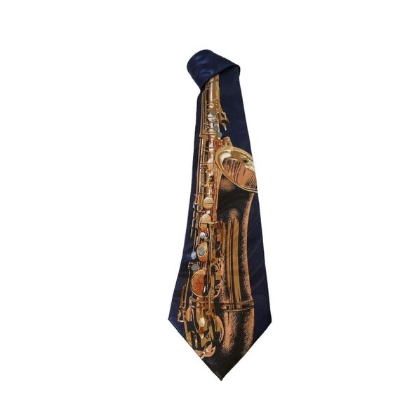 Bundle of 2 Vintage Ties 52x4 Italian Fratello Saxophone, Looney Tune Bugs & Taz - Picture 5 of 12